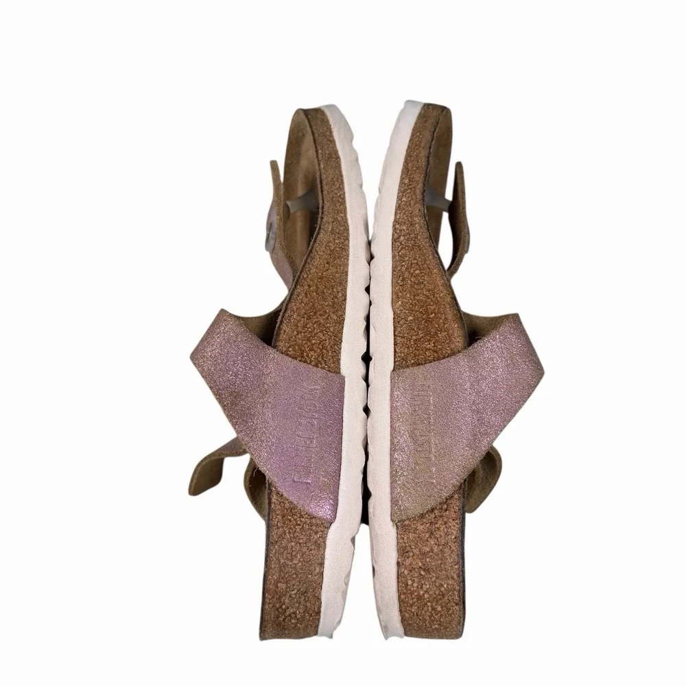 Birkenstock Women's Gizeh Slip On Thong Flip Flops Pink Metallic Size US L 5 Reg